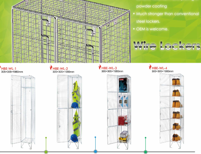 Wire Mesh Double Door Steel Staff Locker