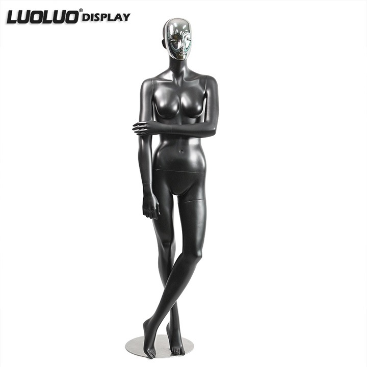 Matt Black Face Plating Window Full Body Female Mannequin Display Models