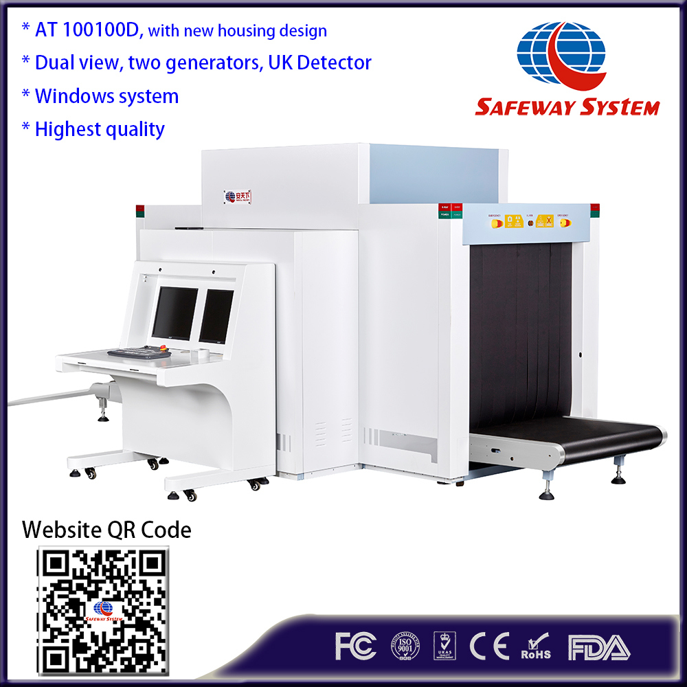 Dual-View X-ray Image Baggage Scanner with Two Direction X Ray Scanning Equipment