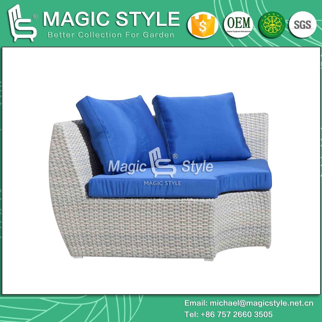 Patio Wicker Corner Sofa Set with Cushion Outdoor Rattan Armless Sofa Garden Wicker Sofa Set Wicker Weaving Single Sofa