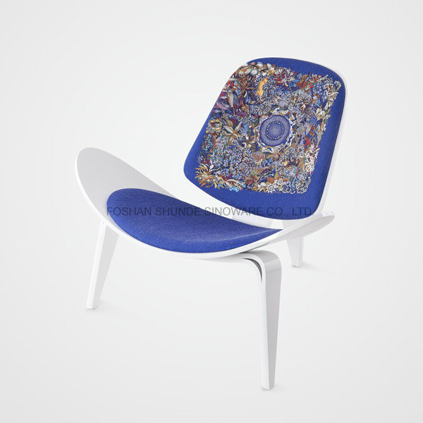 Fabric Lounge Wood Shell Chair (X6003)