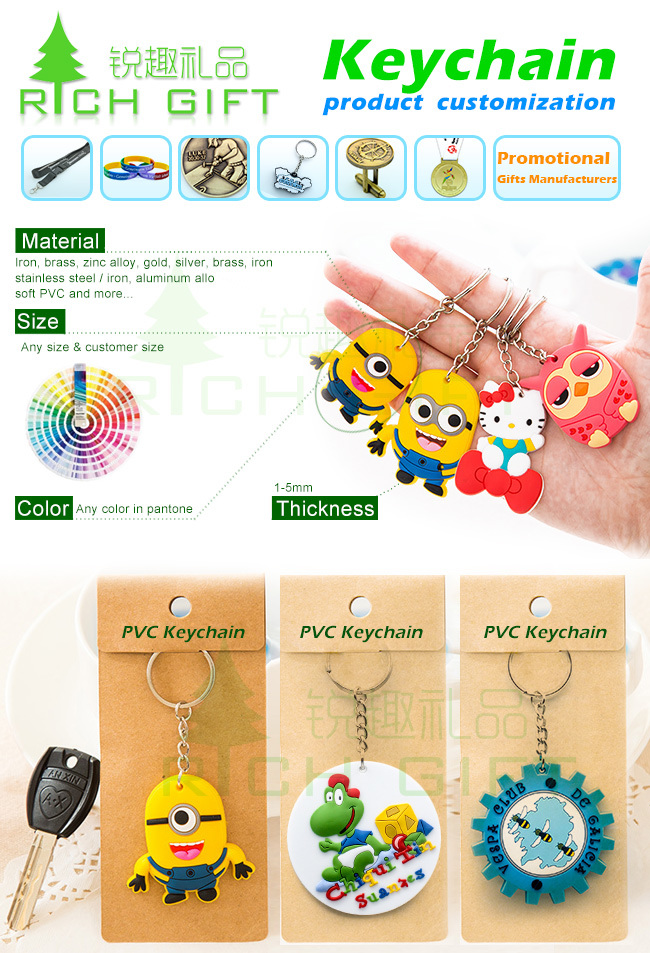 Promotional Wholesale Custom Metal/Leathe/PVC Keychain