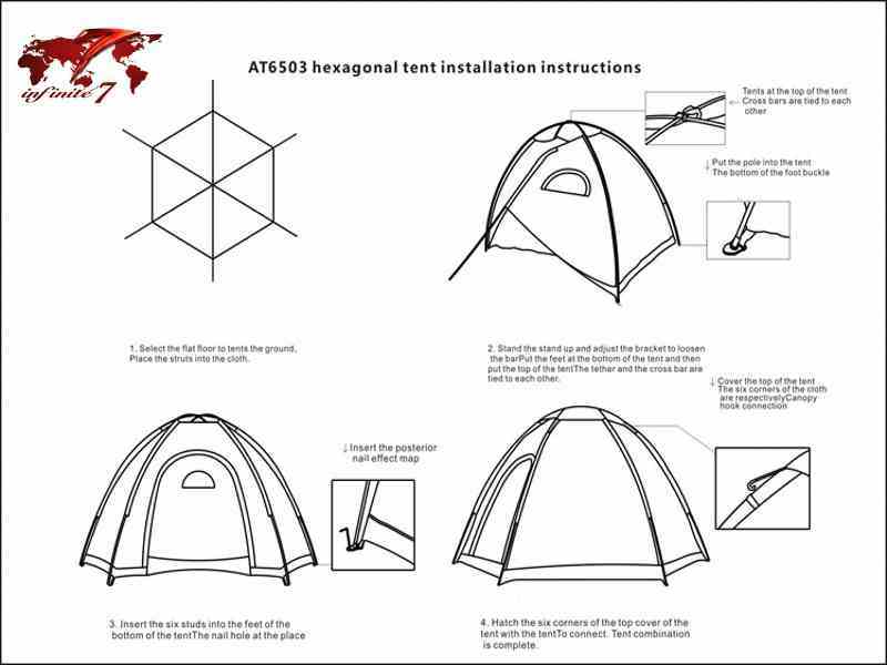 Outdoor Portable 3 or 4 Single Layer Waterproof Camping Tent