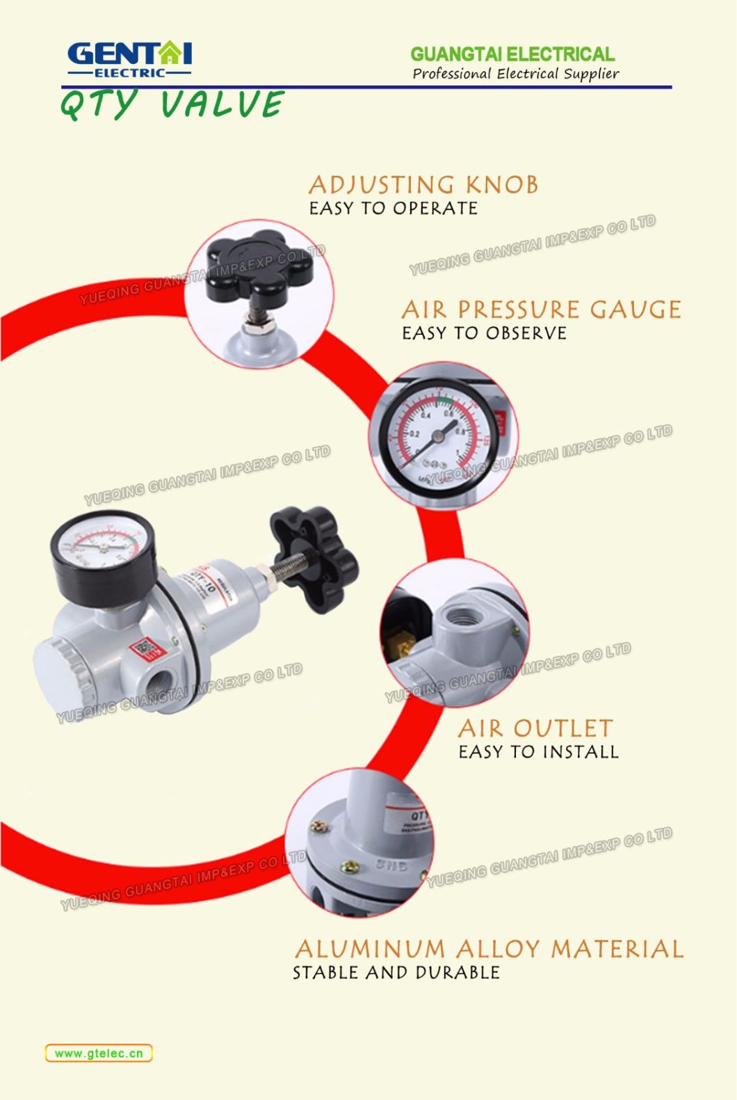 Qty Air Regulator Gauge Control Valve Air Source Treatment Unit