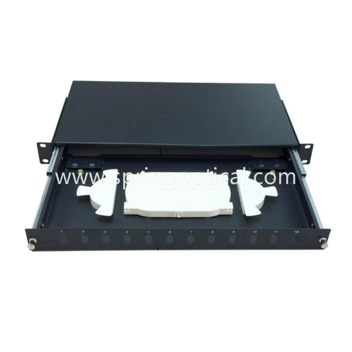 China Factory 1u Rack Mount Optical Fiber Patch Panel Drawer Fiber