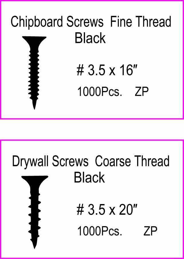 C1022 Hardend Steel Black Phosphated Drywall Screws