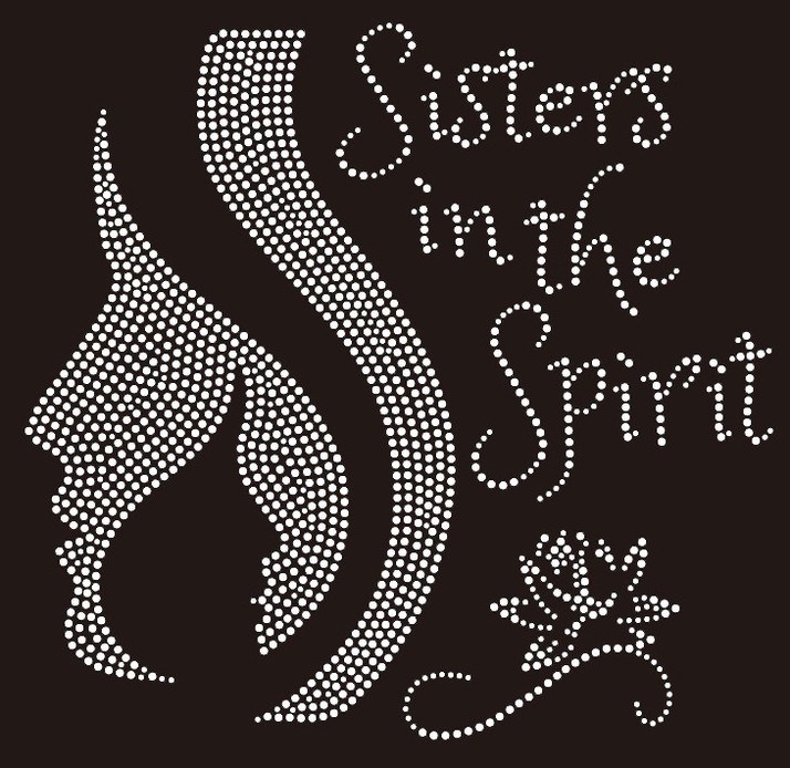 Crystal Sisters in The Spirit Flower Rhinestone Transfer Design for T-Shirt