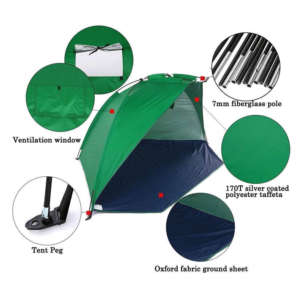 2 Persons Outdoor Beach Tents Sun Shelters Summer Camping Tent
