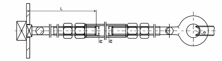 Pole Line Turnbuckle Type Hot DIP Galvanized Stay Rod with Bolck