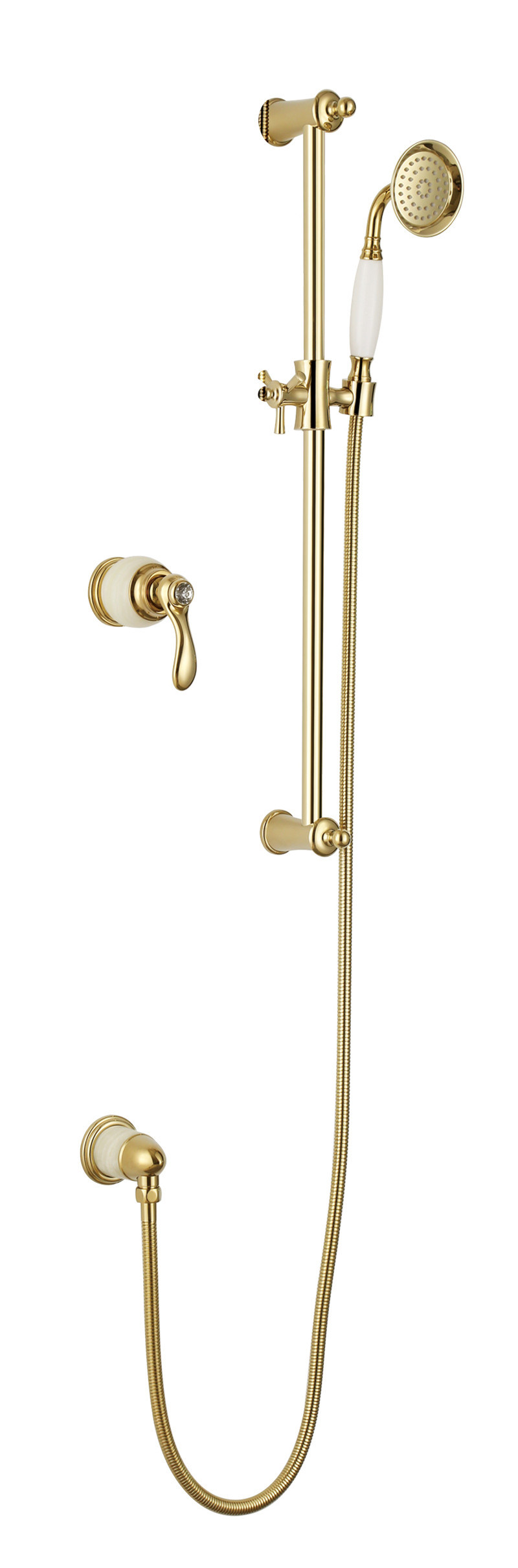 Wall Mounted Antique Brass Concealed Shower Set (zf-W70)