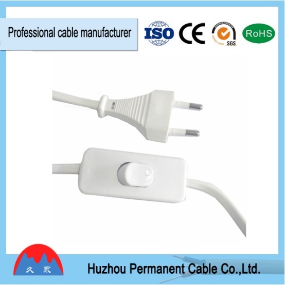 VDE Approval Euro Standard Lamp Power Cord with Inline Onoff Switch Power Cord