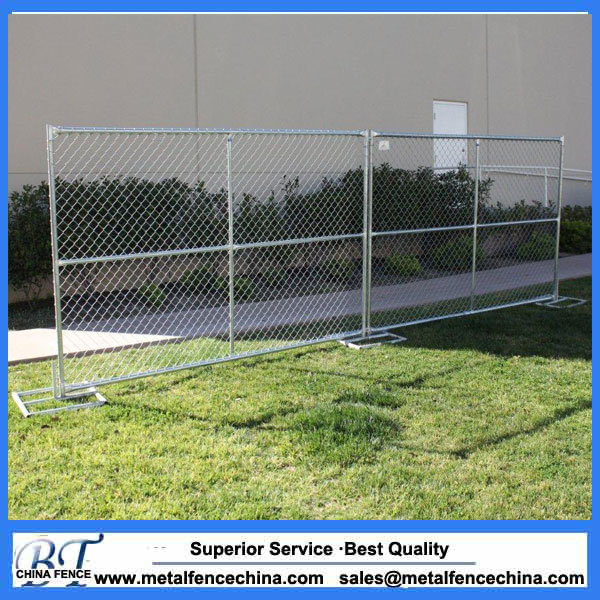 6FT Height Galvanized Chain Link Wire Mesh Temporary Fencing