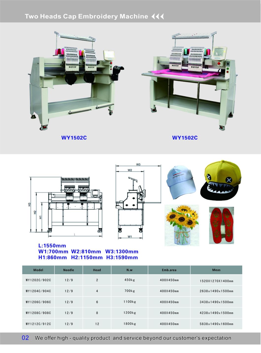 8 Head Cap Industrial Embroidery Machine Price for Sale