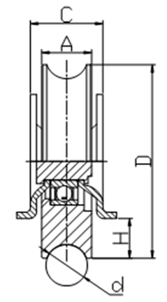 U Groove Iron Sliding Gate Pulley