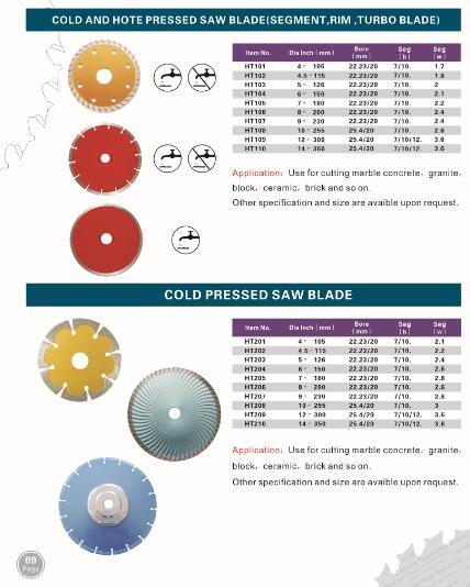 Diamond Sintered Turbo Cutting Blade for Hard Stone, Sintered Cutting Disc for Hard Marble