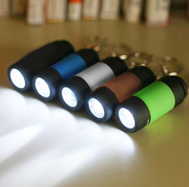 Popular Mini Keychain Pocket Torch USB Rechargeable LED Light Flashlight Lamp 0.3W 25lm Multicolor Mini-Torch