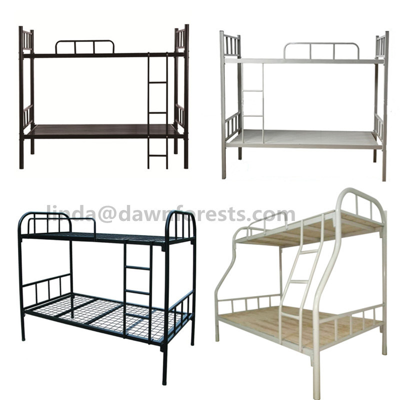 Shandong Factory School Double Layer Painted Iron Bunk Bed on Top and Bottom