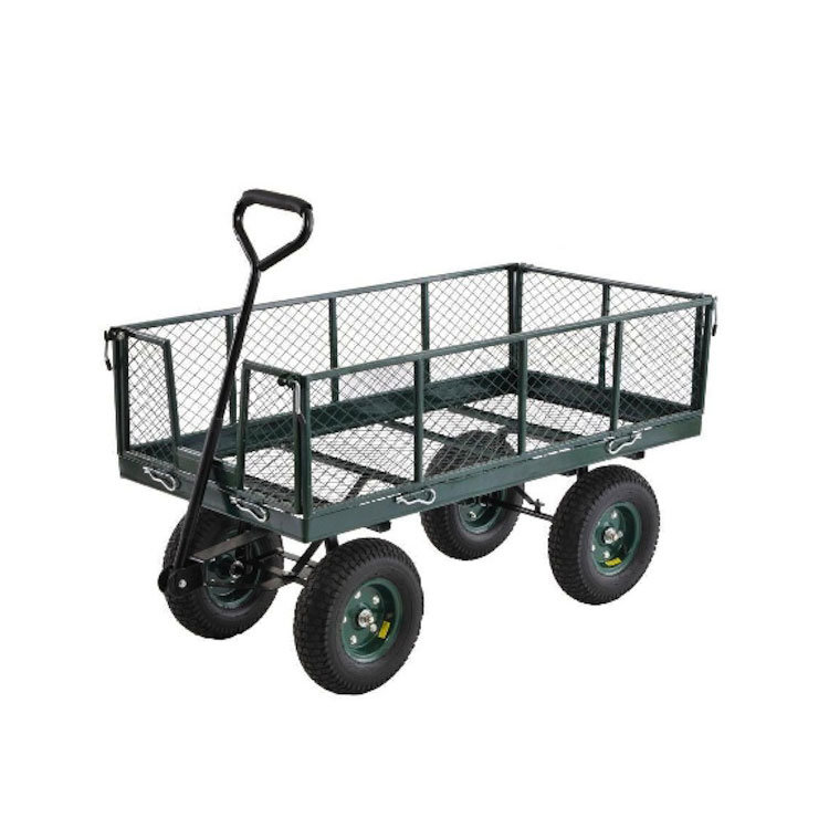 4 Wheels Folding Mesh Garden Cart