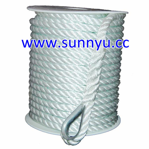 Nylon Rope with Knot, Know Rope, Double Braided Rope, Marine Rope, Anchor Rope