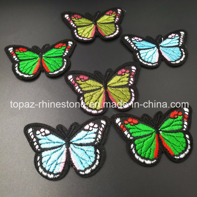 Butterfly Embroidery Hotfix Patch Beaded Applique for Garment Accessories (E11)