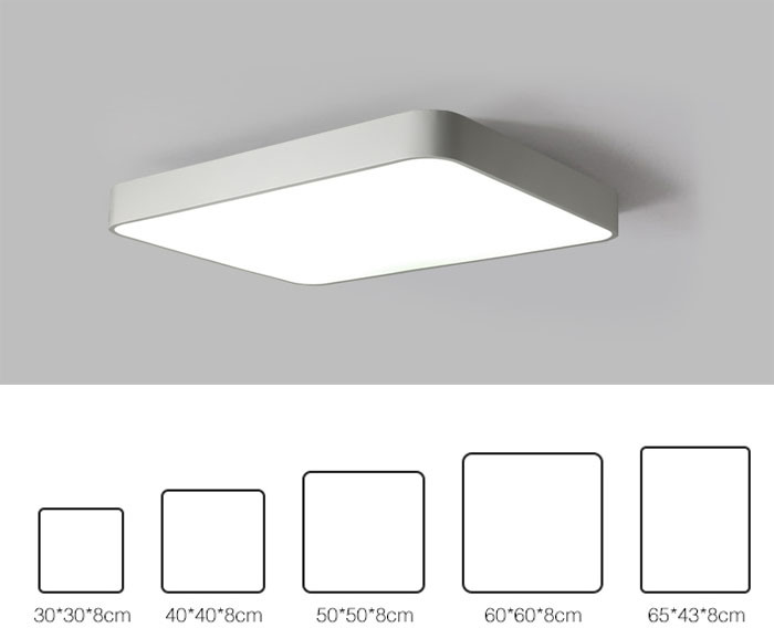 RF Remote Control Acrylic Light Modern Square Dimmable LED Ceiling Lamp Light for Bedroom