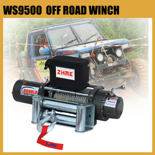 Heavy Duty 9500lbs 12V Engine Powered Winch with Wire Rope