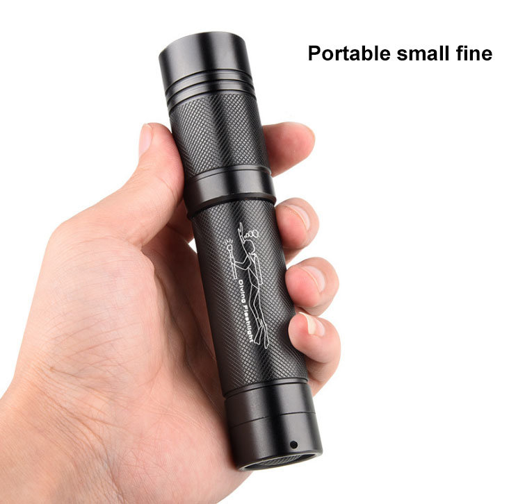 Black Diving Torch LED Rechargeable Torch with Good Gift Box