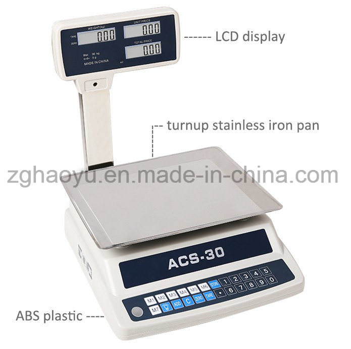 China Haoyu Electronic Price Platform Scale 30kg with Double Display