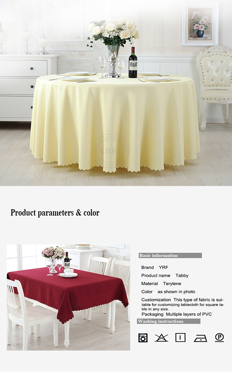 White Hotel Damask Jacquard Table Cloth Wedding Round