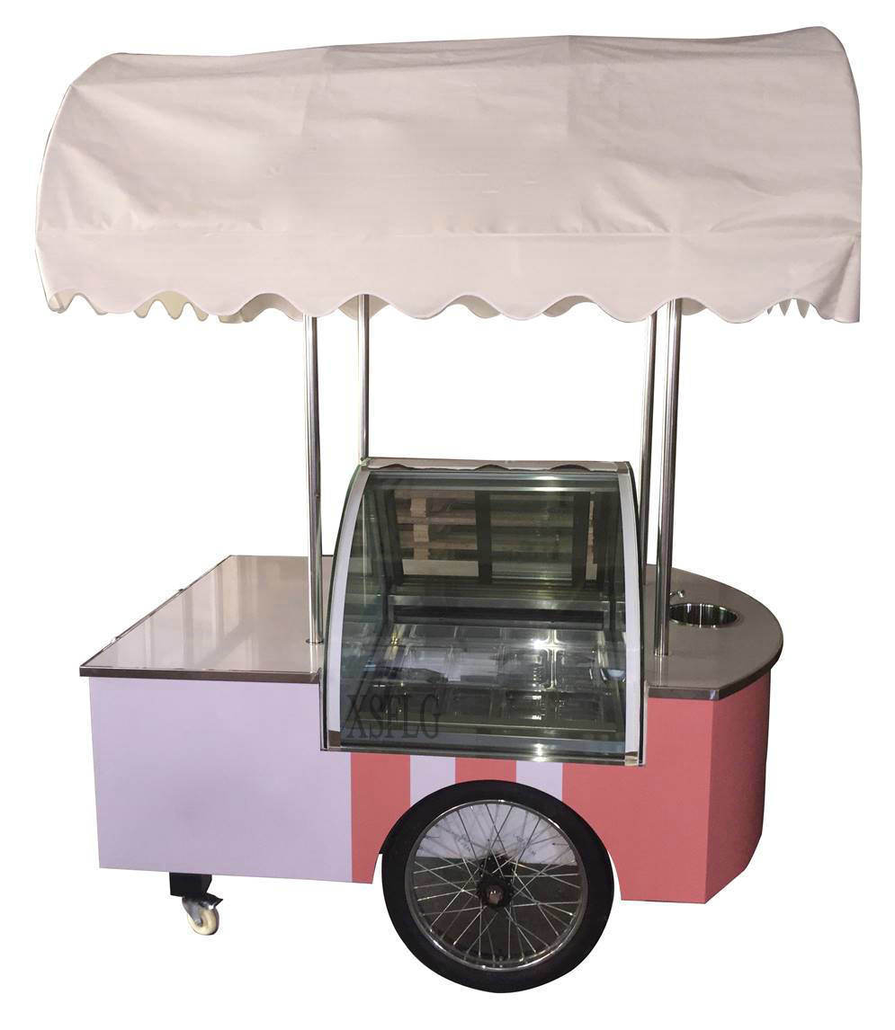 12 Flavor Stainless Steel Ice Cream Cart/Price of Push Cart