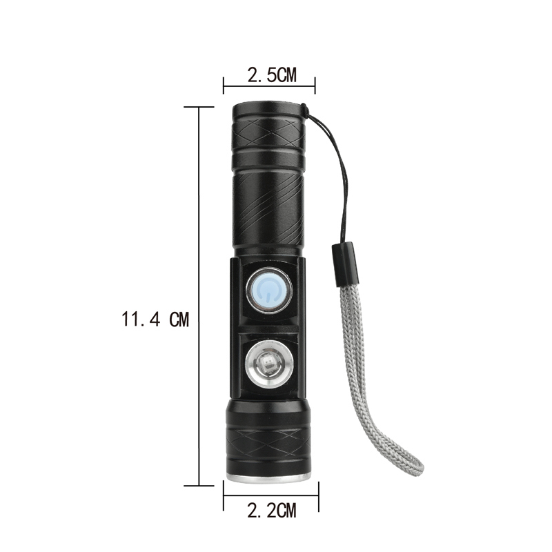 USB Handy LED Flashlight Mini LED Torch CREE T6 Flashlight Red Light Pocket Flash Light