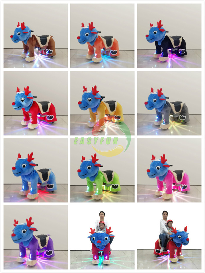 Hot Sale Stuffed Kiddie Electric Animal Ride for Shopping Mall Kid Ride on Plush Horse Toy