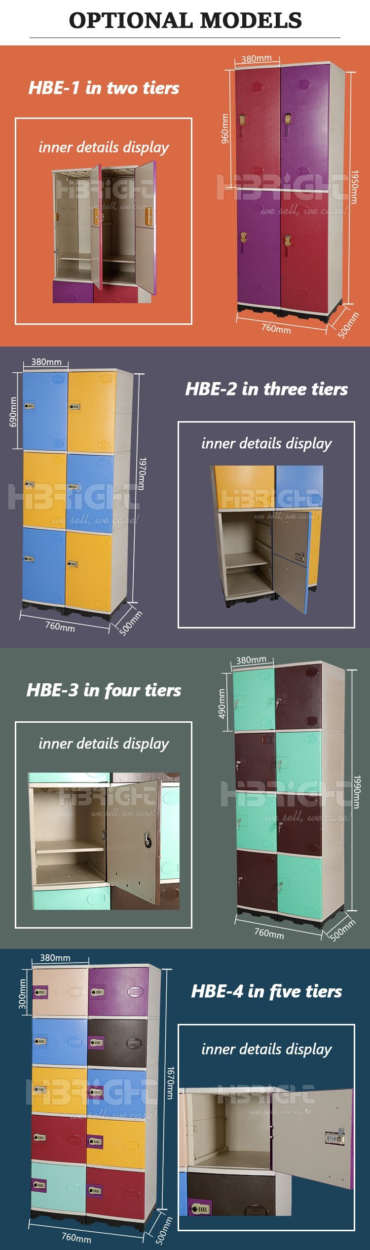 Hot Selling 2 Tiers ABS Storage Locker