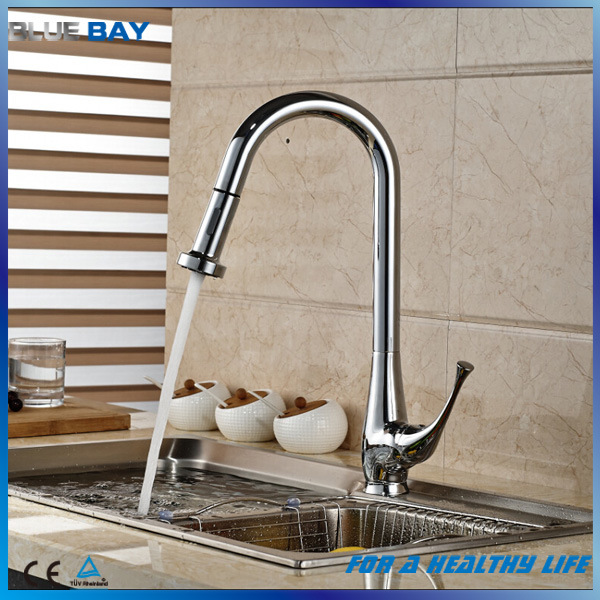 Sanitary Ware Chrome Plate Pull out Kitchen Sink Mixer