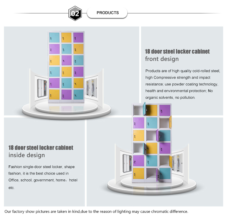 Mingxiu High Quality Industrial Metal Storage Cabinets / 18 Door Locker