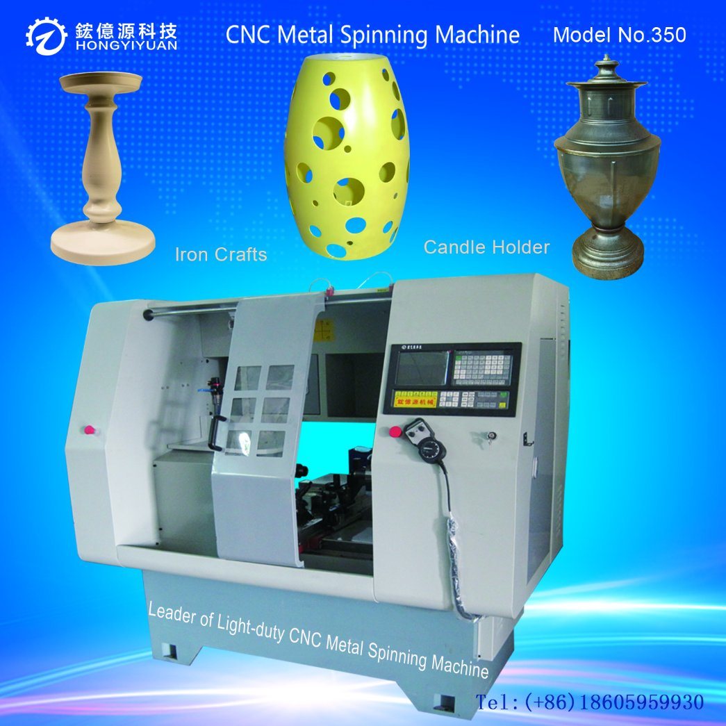 Mini Automatic CNC Metal Spinning Machine for Home Decoration (Light-duty 350B-23)