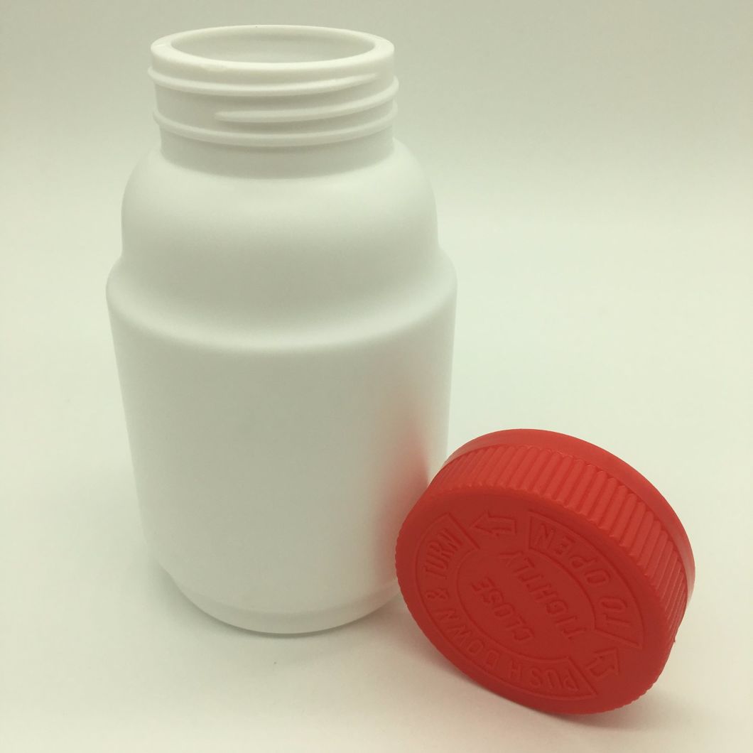 Irregular Shape Novel Design Capsule Plastic Bottle 250ml with Red Any Color Tamperproof Cap Child Safe Cap