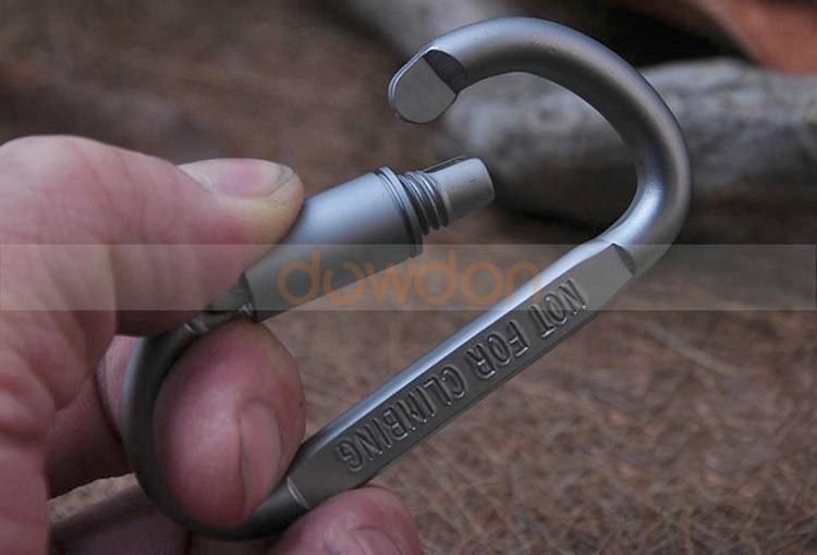 Outdoor Silver D-Type Aluminum Alloy Mountaineering Hanging Carabiner Buckle