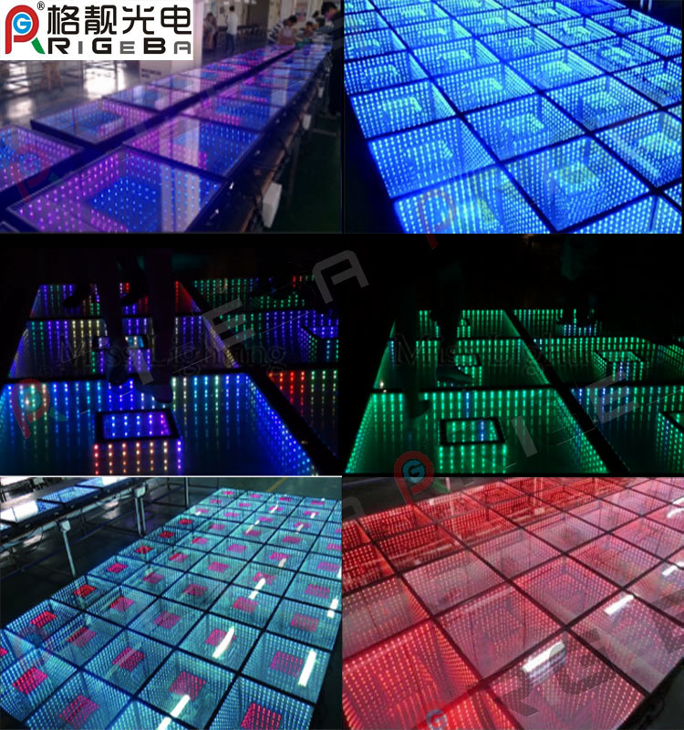 3D Infinirt Mirror LED Dance Floor Light for Stage Wedding Party Disco Lighting Flooring