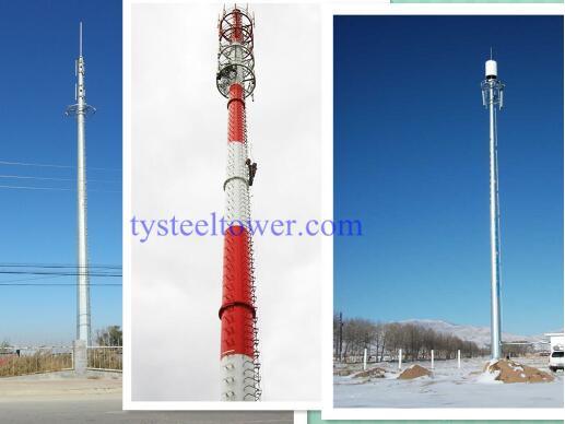 Telecom Galvanized Steel Monopole Tower