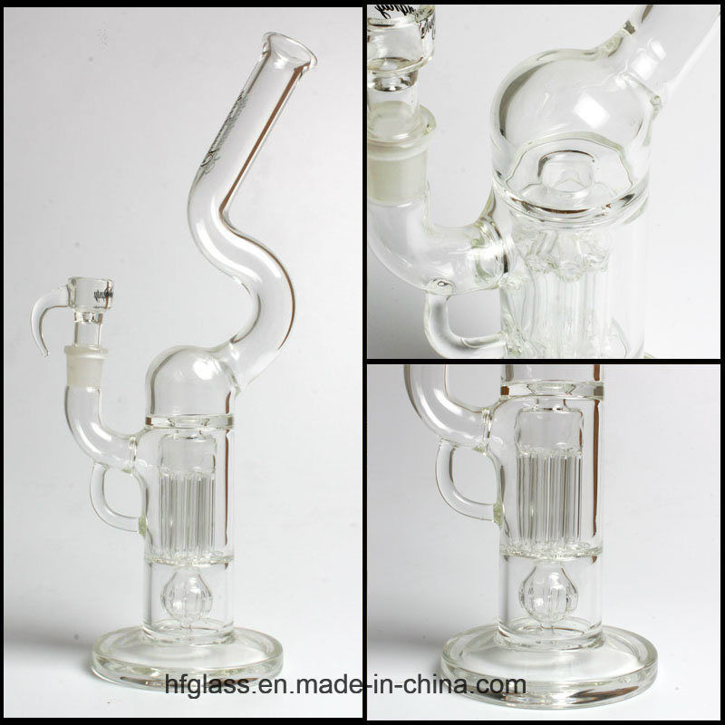 Hfy New Hot 8 Arms Percolator 13.5 Inches Sovereignty Glass Bubbler Smoking Water Pipe