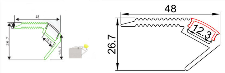 Alp022 Popular Step/ Stair LED Light White 4000K IP20/IP42/IP65/IP67/IP68 Aluminum LED Lighting Extrusion Profile for Interior & Exterior Application