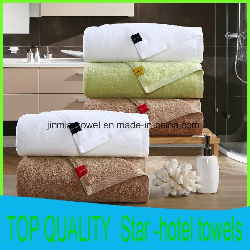 100% Cotton White Plain Weave Towel Hotel Bath Towel