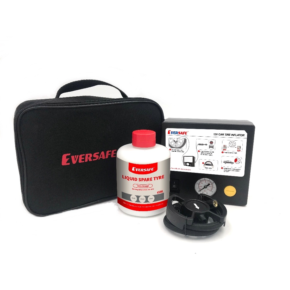 Eversafe Portable Tire Repair Kit with Compressor & Sealant