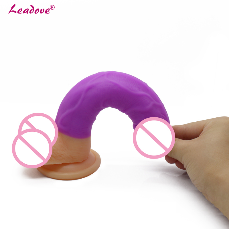 Silicone Realistic Double Color Dildo Masturbation Erotic Sex Toy for Women