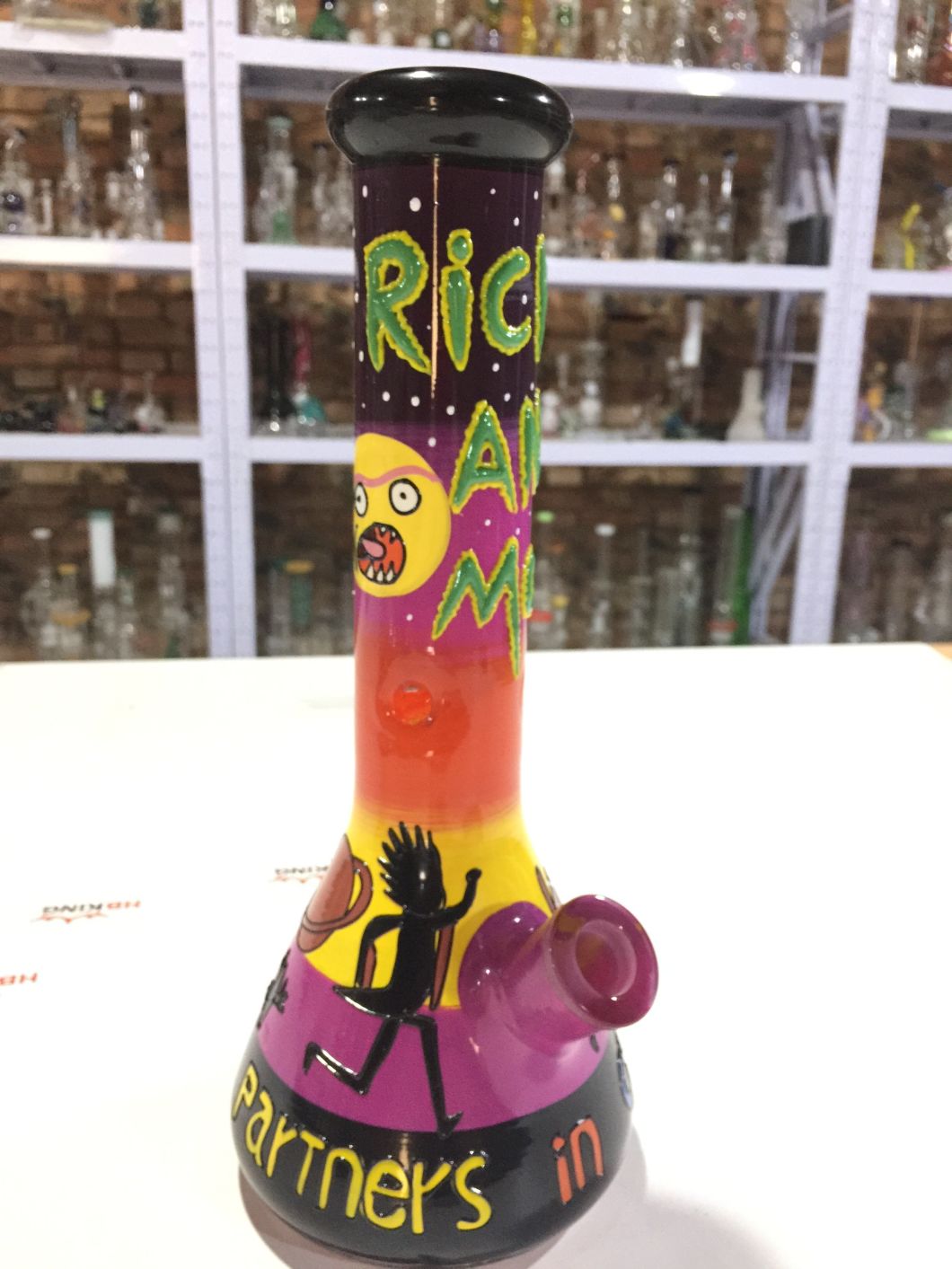 Latest Design Enjoylife 2016 Popular Rocket Inline Percolator Water Pipe with Cheap Price Rick and Morty Beaker