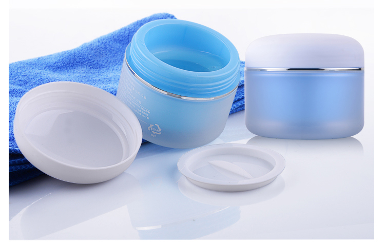 High Quality Cheap Price Blue 50g Wholesale Cosmetic PP Cream Double Wall Plastic Jar