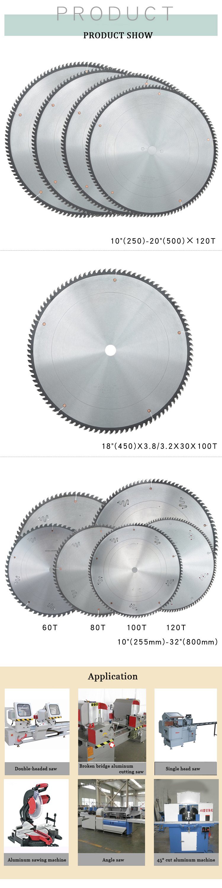 Manufacturer Supplier Tct Circular Saw Blades for Aluminium Cutting