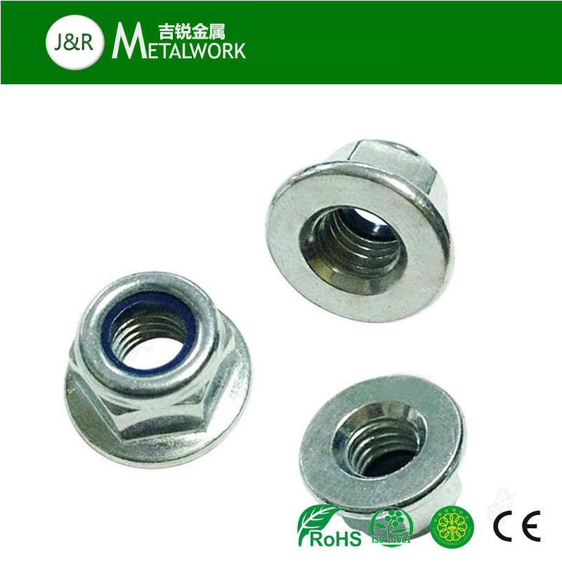 Zinc Plated Galvanized Hex Flange Nylon Lock Nut (DIN6926)