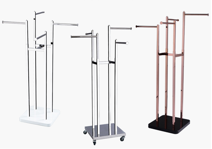 Zhuoyu Manufacturing Metal Garment / Clothing Rack with 4 Hanging Bars